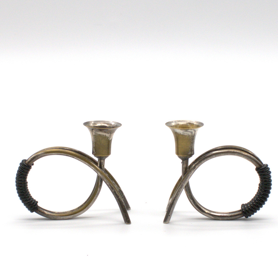 CARL FREDERIK CHRISTIANSEN. DÄNISCHE DESIGNER KERZENHALTER IM MID CENTURY DESIGN EINES WALDHORNS.