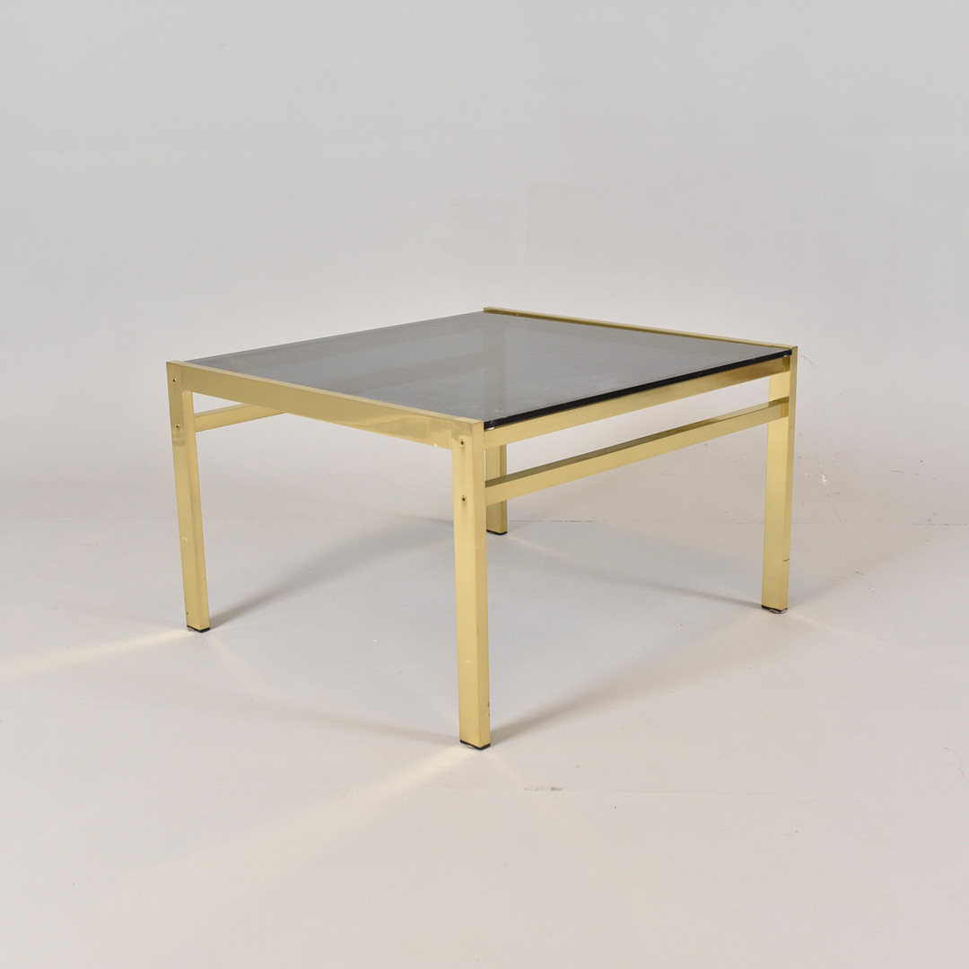 SOFFBORD, mässing med tonad glasskiva.