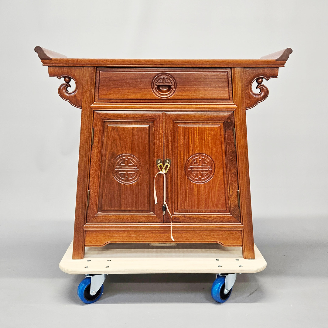 CHINESE HARDWOOD ALTAR CABINET.