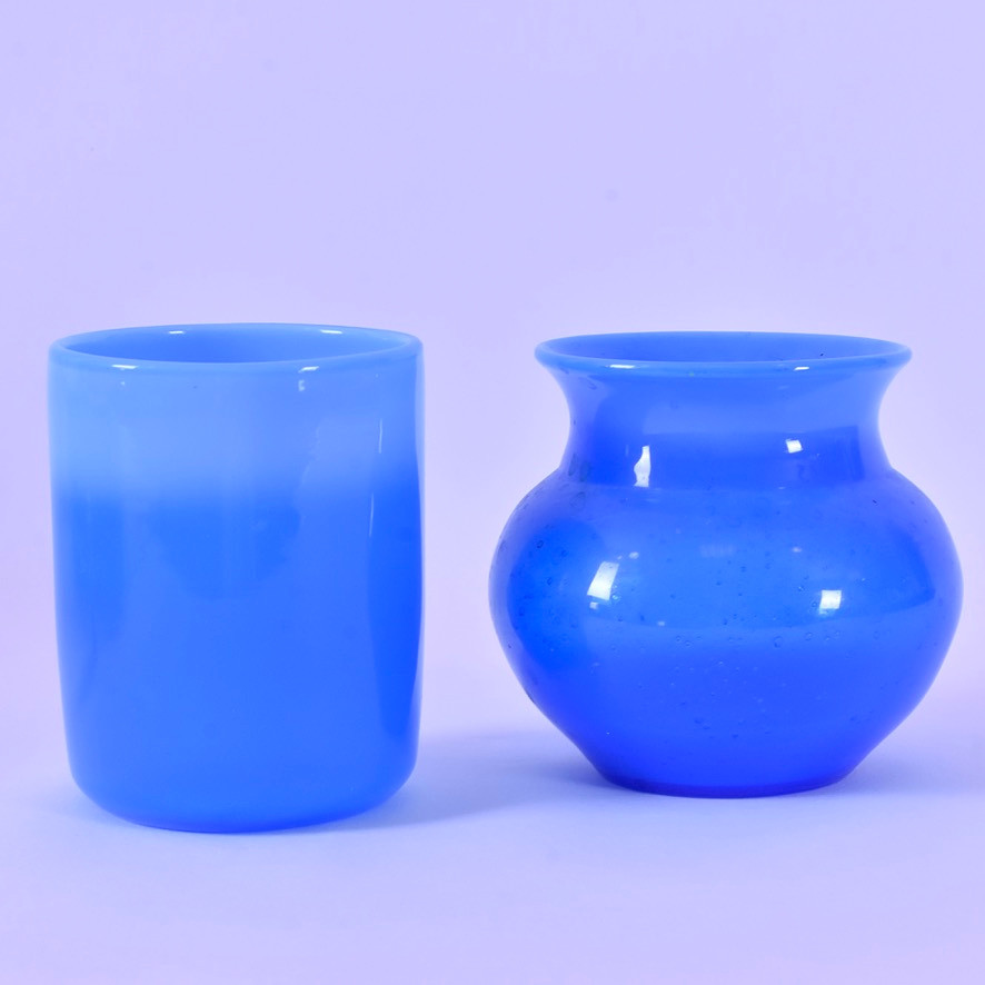 ERIK HÖGLUND. Vaser, 2-stycken, glas, Boda, signerade.