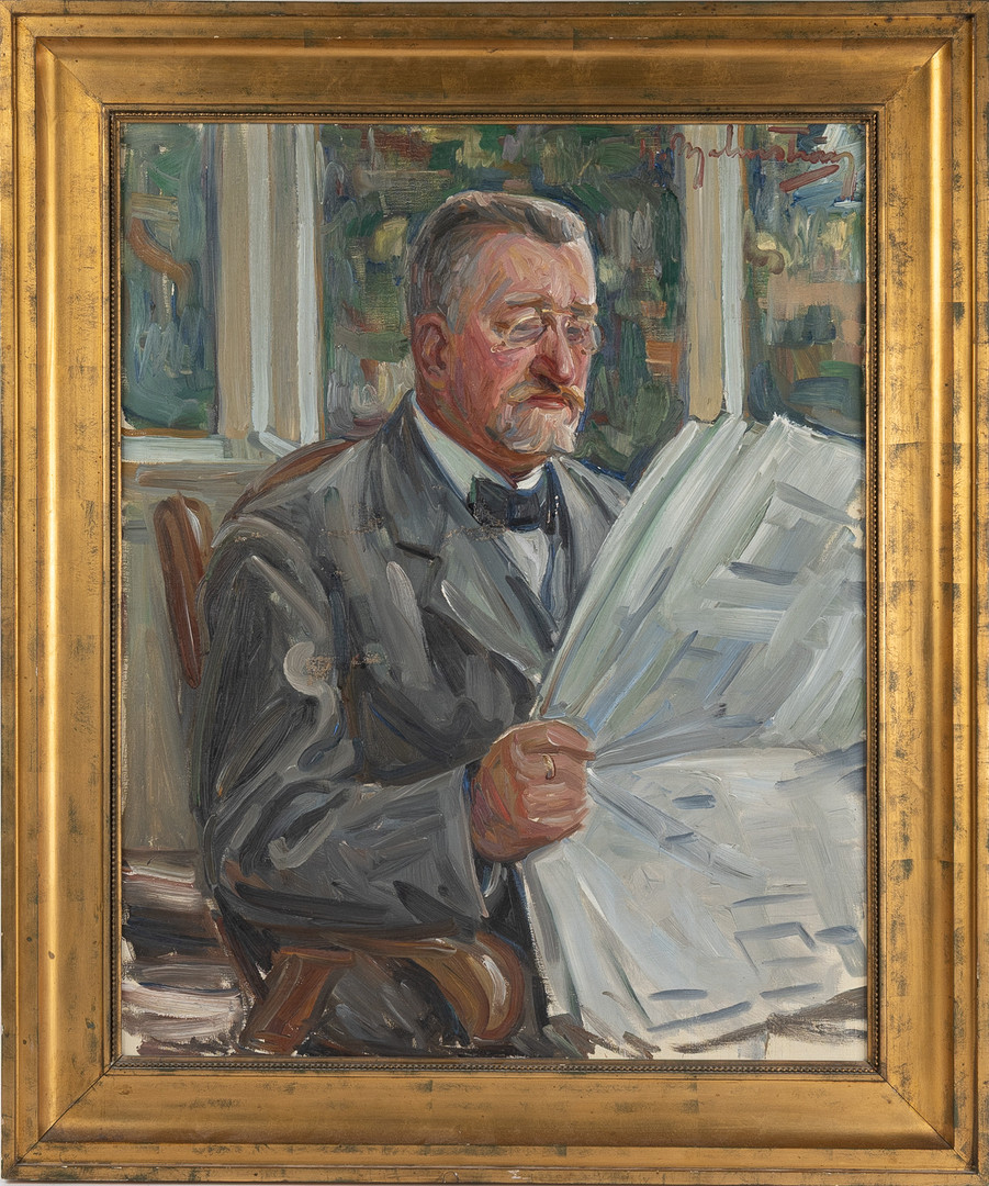HENNING MALMSTRÖM, (1890-1968). Porträtt, olja på duk.