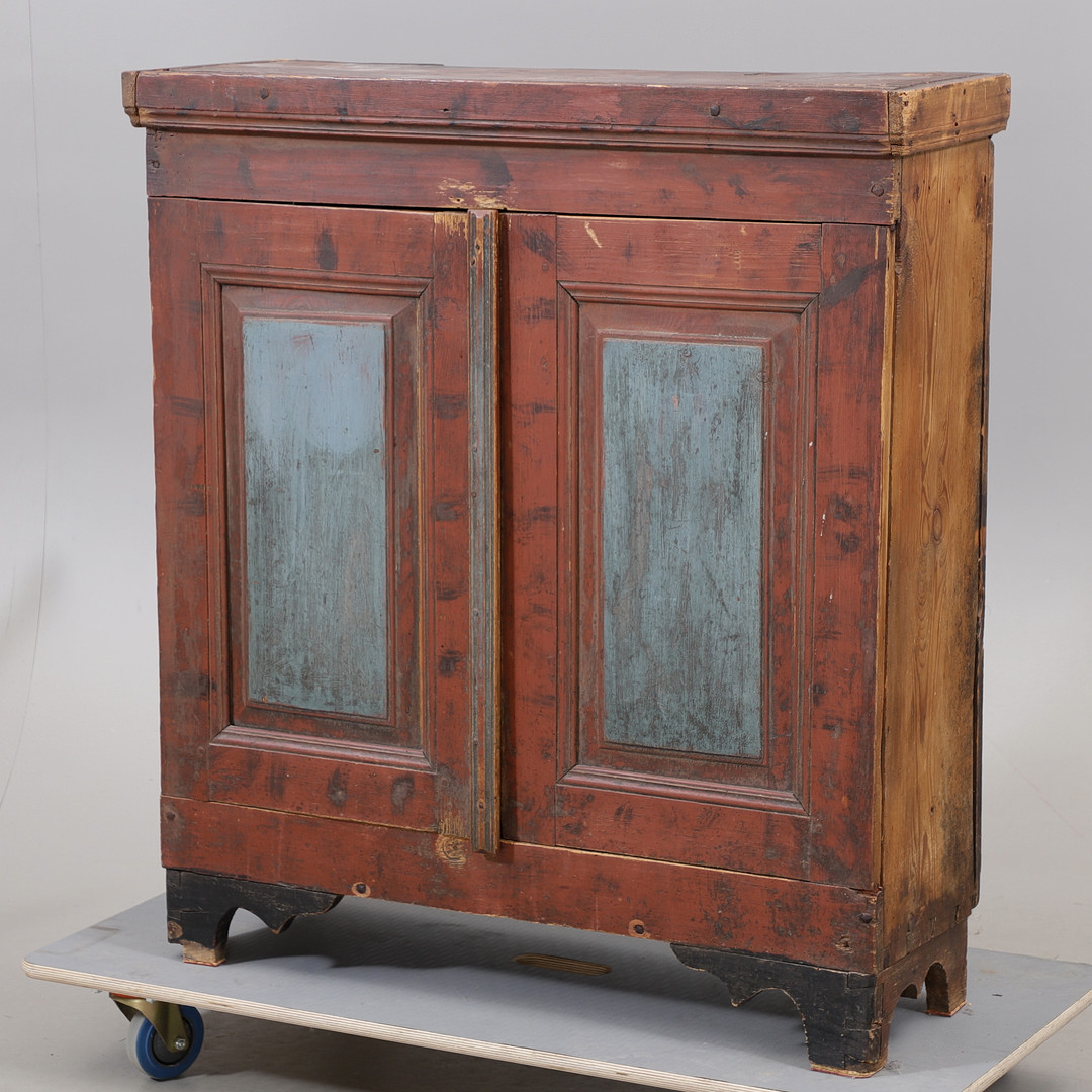 SKÄNK/SKÅP, ådringsmålat, allmoge, 1700/1800-tal.