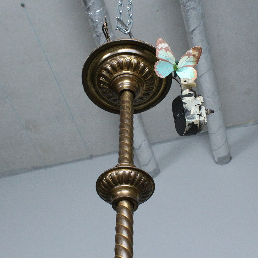 3-flammige Jugendstil Deckenleuchte.