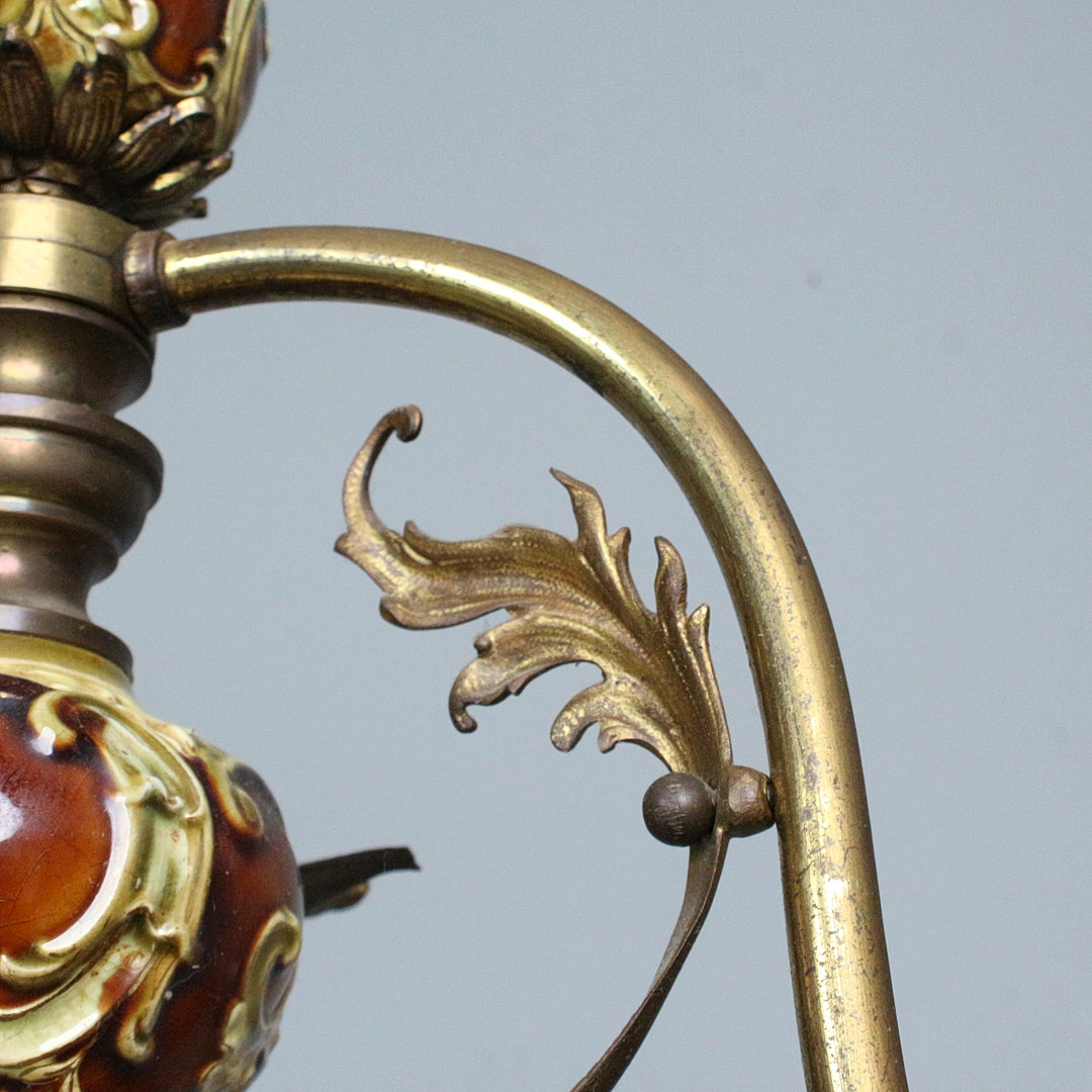 3-flammige Jugendstil Deckenleuchte.