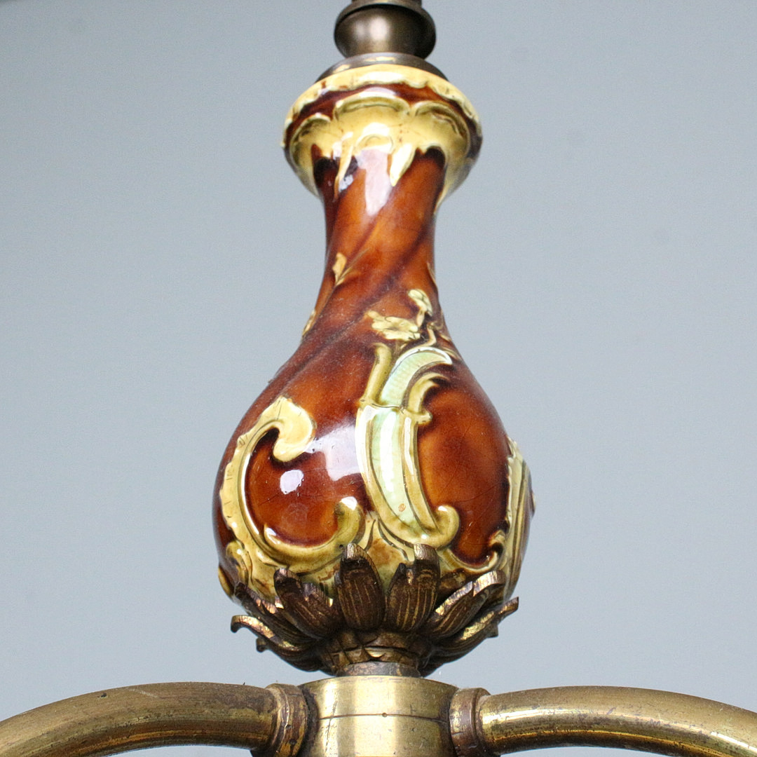 3-flammige Jugendstil Deckenleuchte.