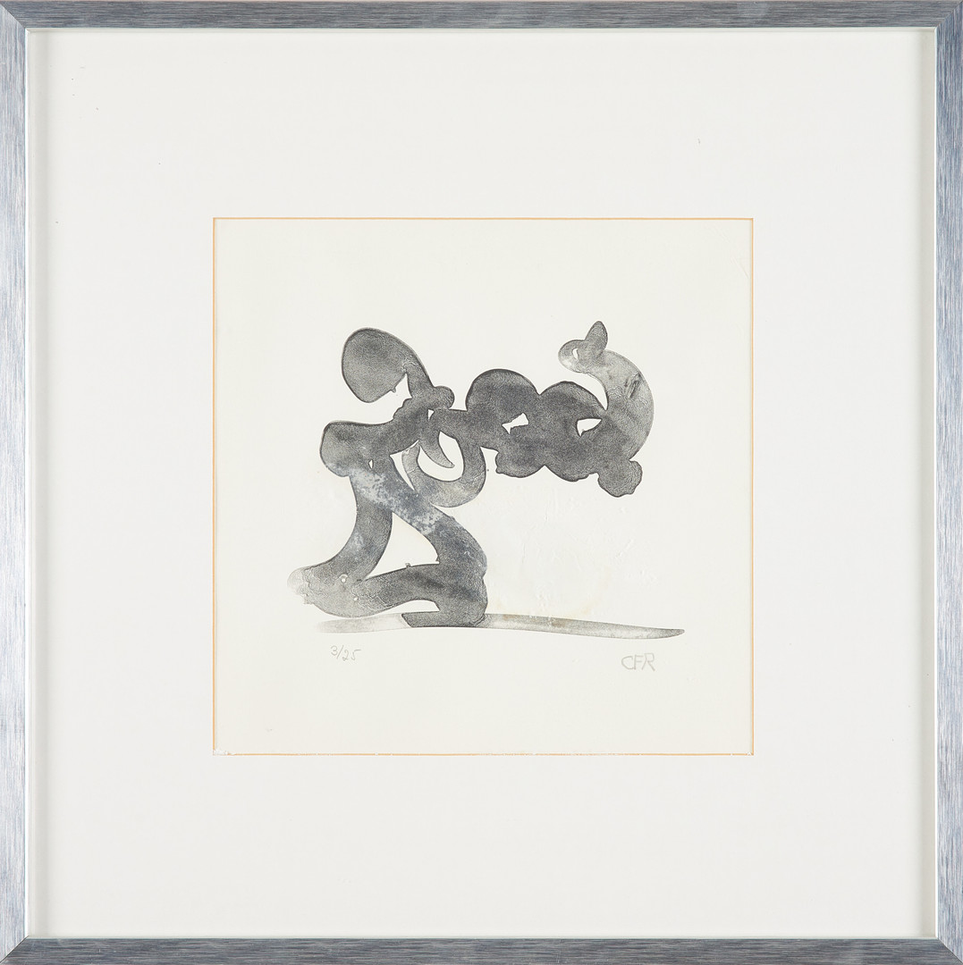 CARL FREDRIK REUTERSWÄRD. "Non Violence", kompisition, litografi, 3/25, signerad CFR.