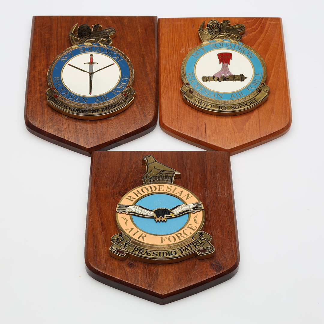 VÄGGPLAKETTER 3 stycken Rhodesian air force.