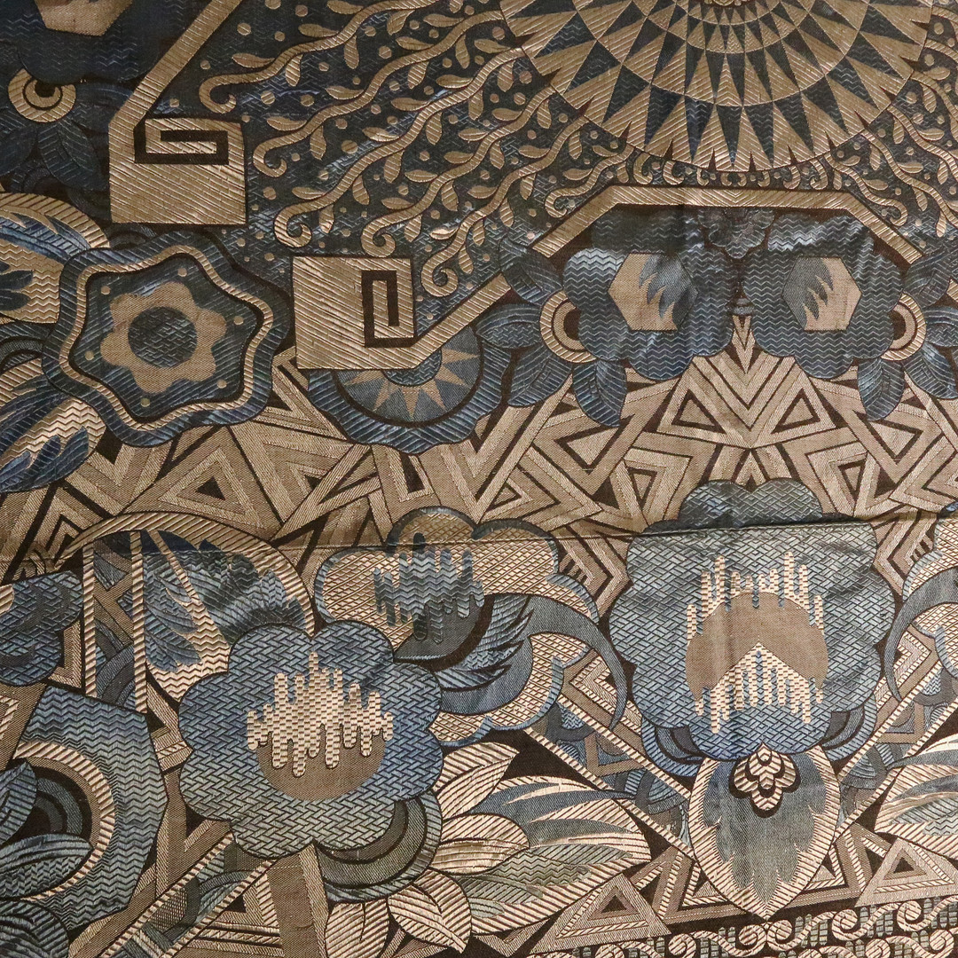 Art Déco damask silk fabric, circa 1930.