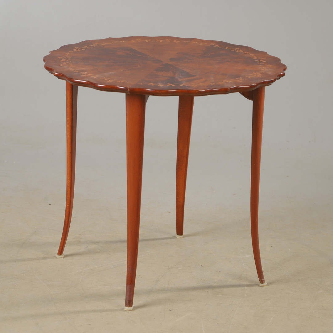 BORD, mahogny med intarsia, Swedish modern, 1900-talets mitt.