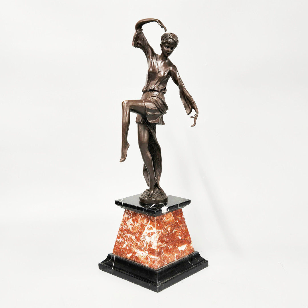 ART DECO STYLE BRONZE DANCER.