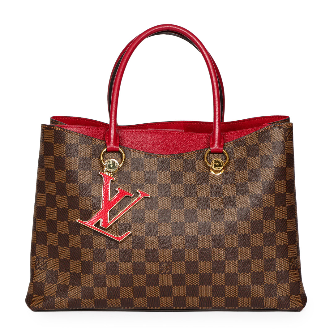LOUIS VUITTON. "RIVERSIDE" taske - tote bag af Lie de Vin Damier Canvas Tote Bag, Frankrig.