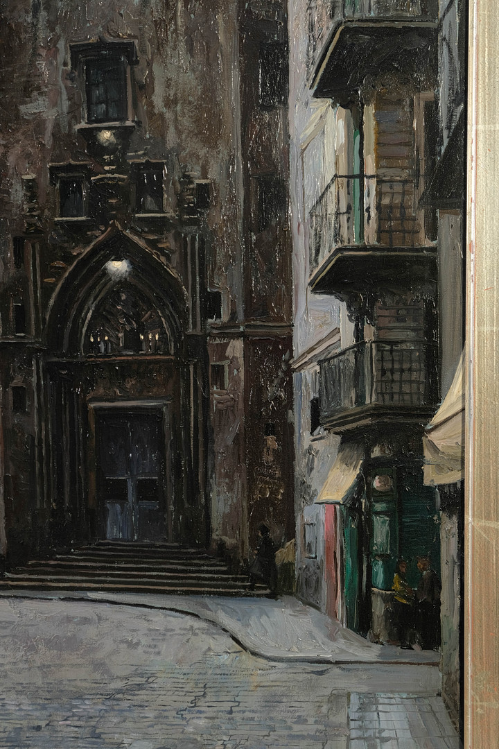 RAMON DE CAPMANY. Basílica de Santa María del Mar Barcelona. Óleo sobre lienzo.