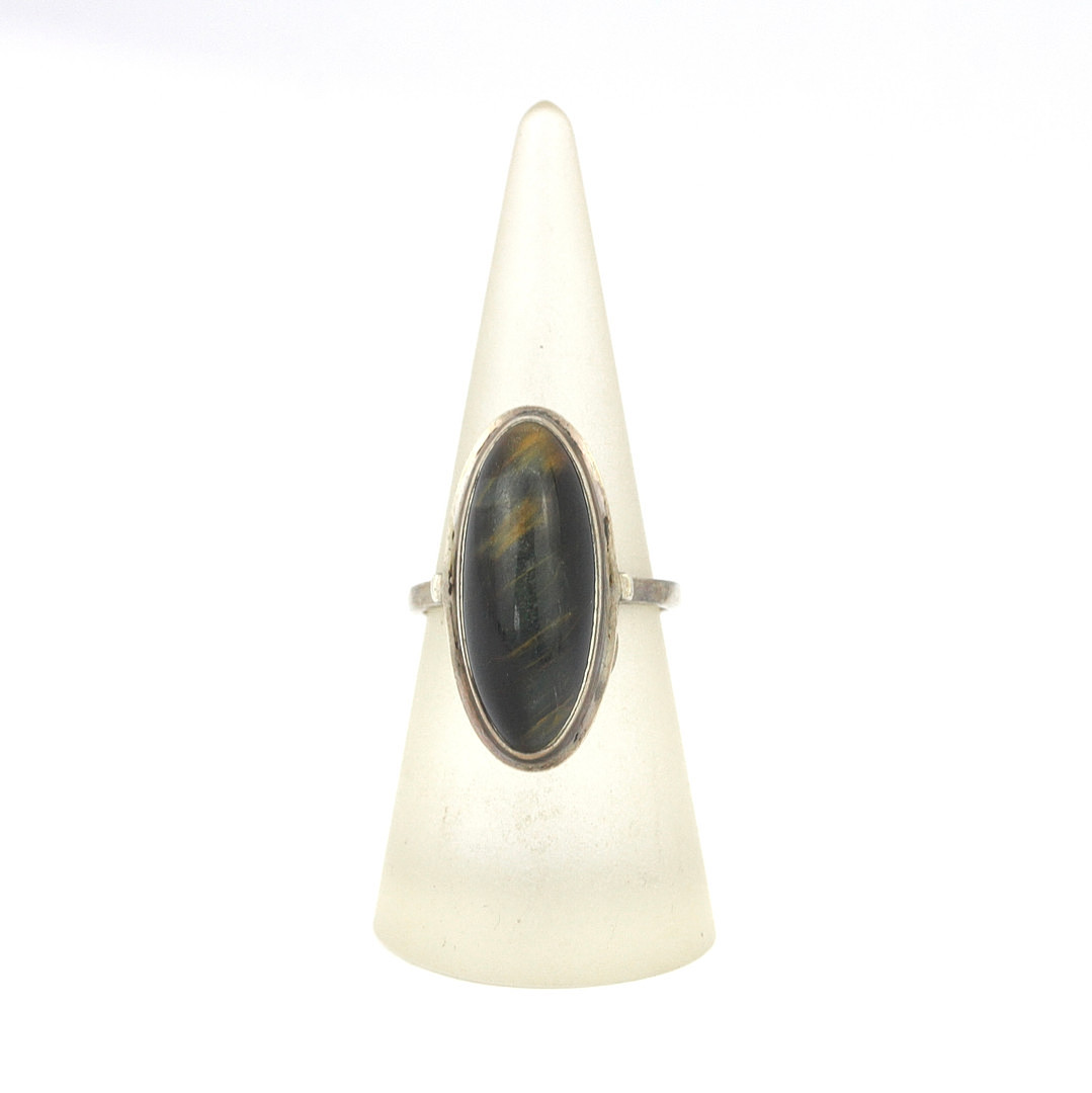 TIGER'S EYE SILVER RING.