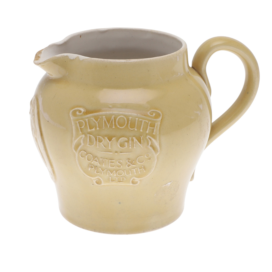 PLYMOUTH DRY GIN, COATES AND COMPANY LIMITED, PLYMOUTH. A ROYAL DOULTON STONEWARE ADVERTISING PITCHER.