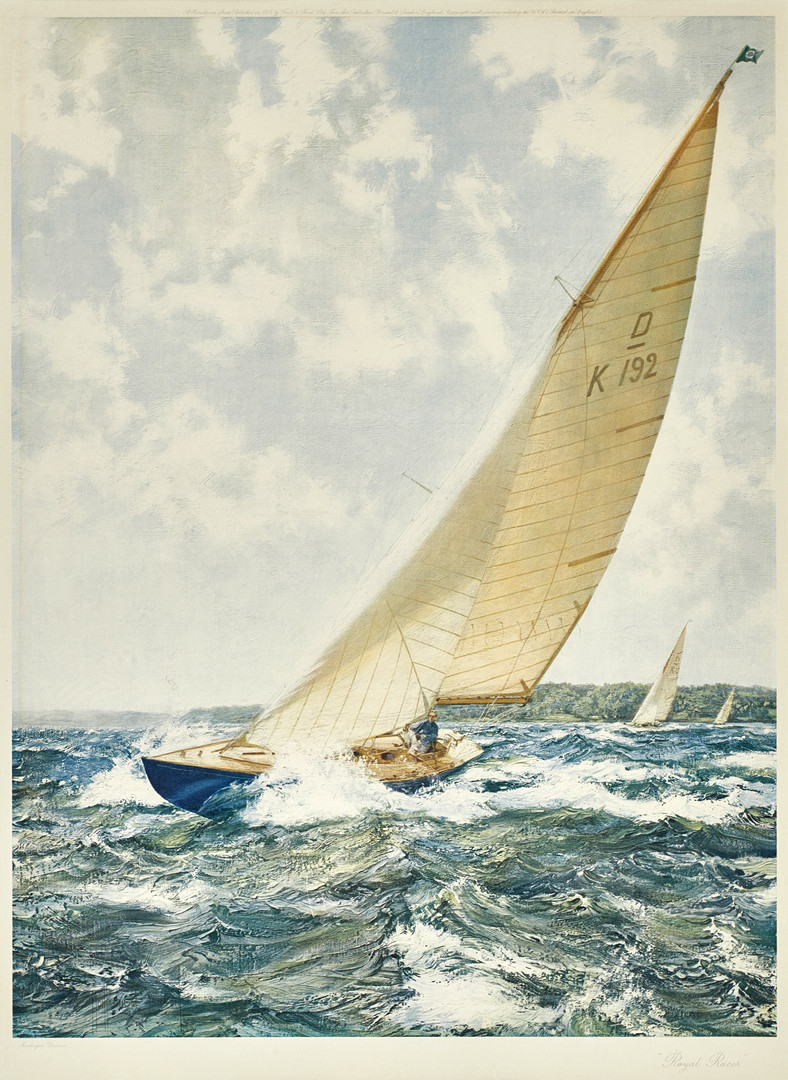 MONTAGUE DAWSON (STORBRITANNIEN, 1895–1973). EFTER. Royal Racer, färgreproduktion.