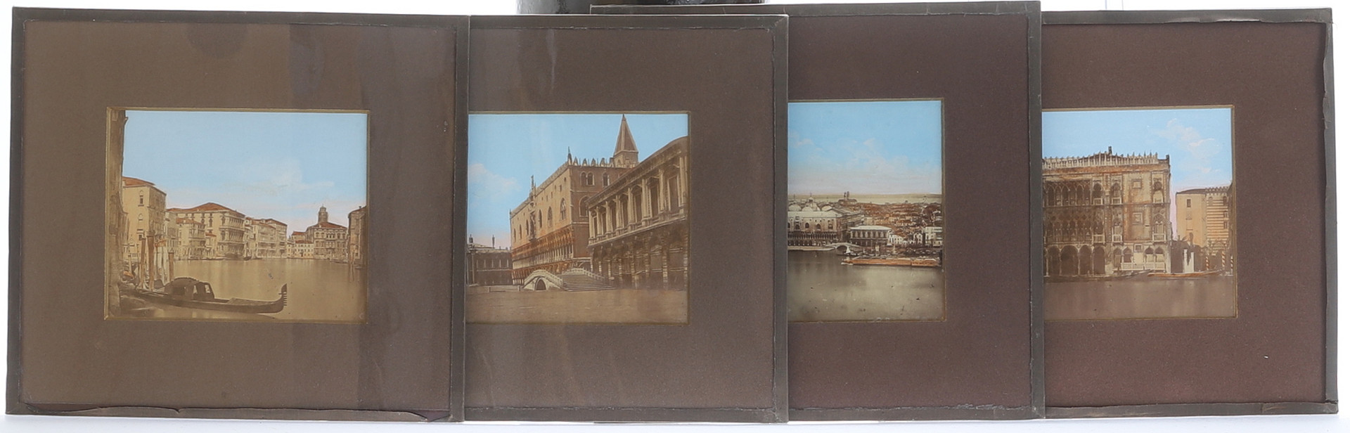 OKÄND KONSTNÄR, blandteknik, 4 stycken, Venedig, 1880-tal.
