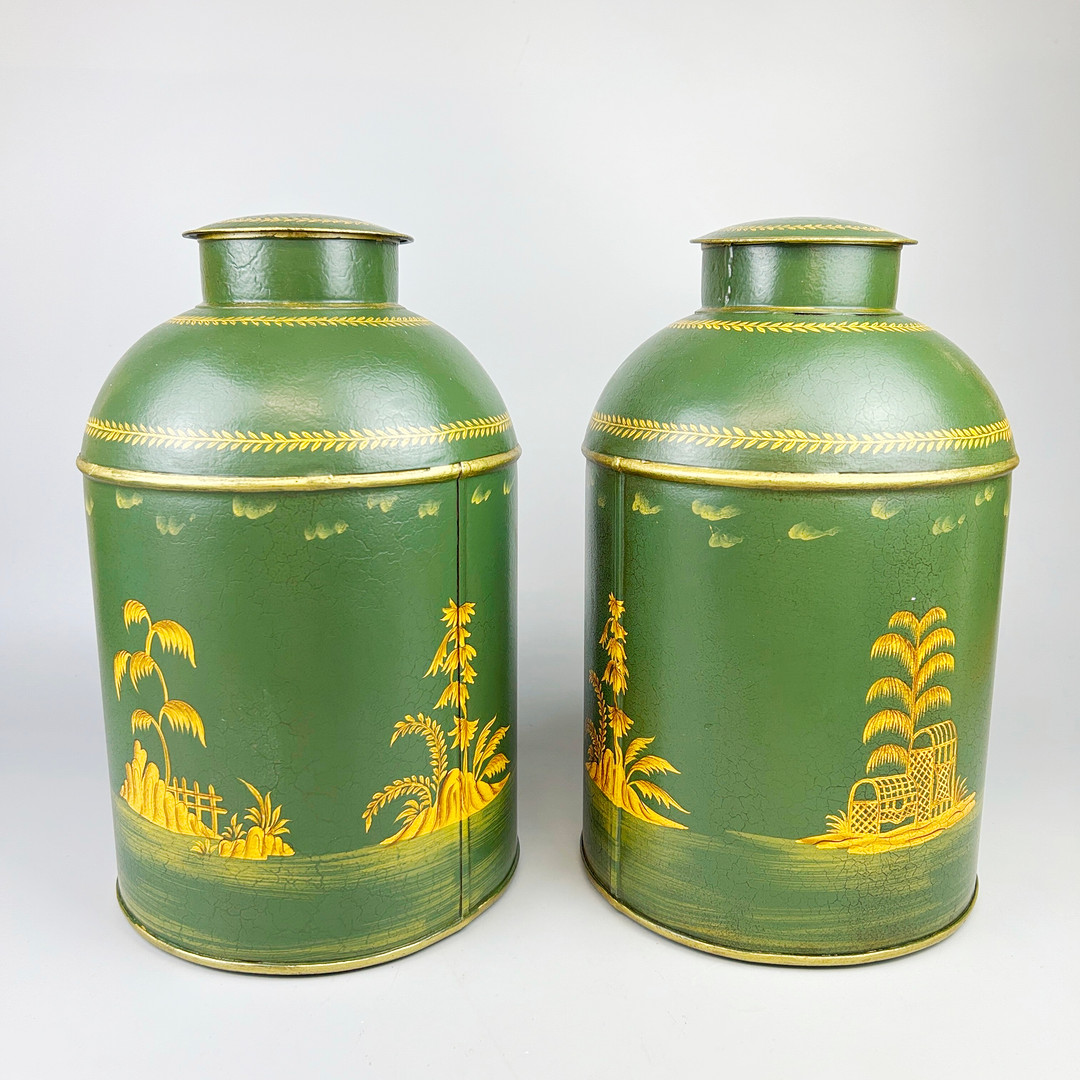 TOLEWARE TEA CADDIES.