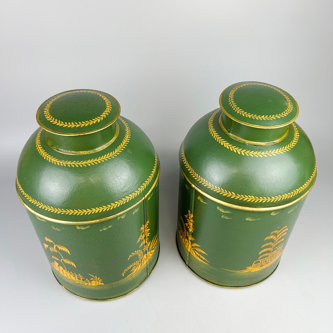 TOLEWARE TEA CADDIES.