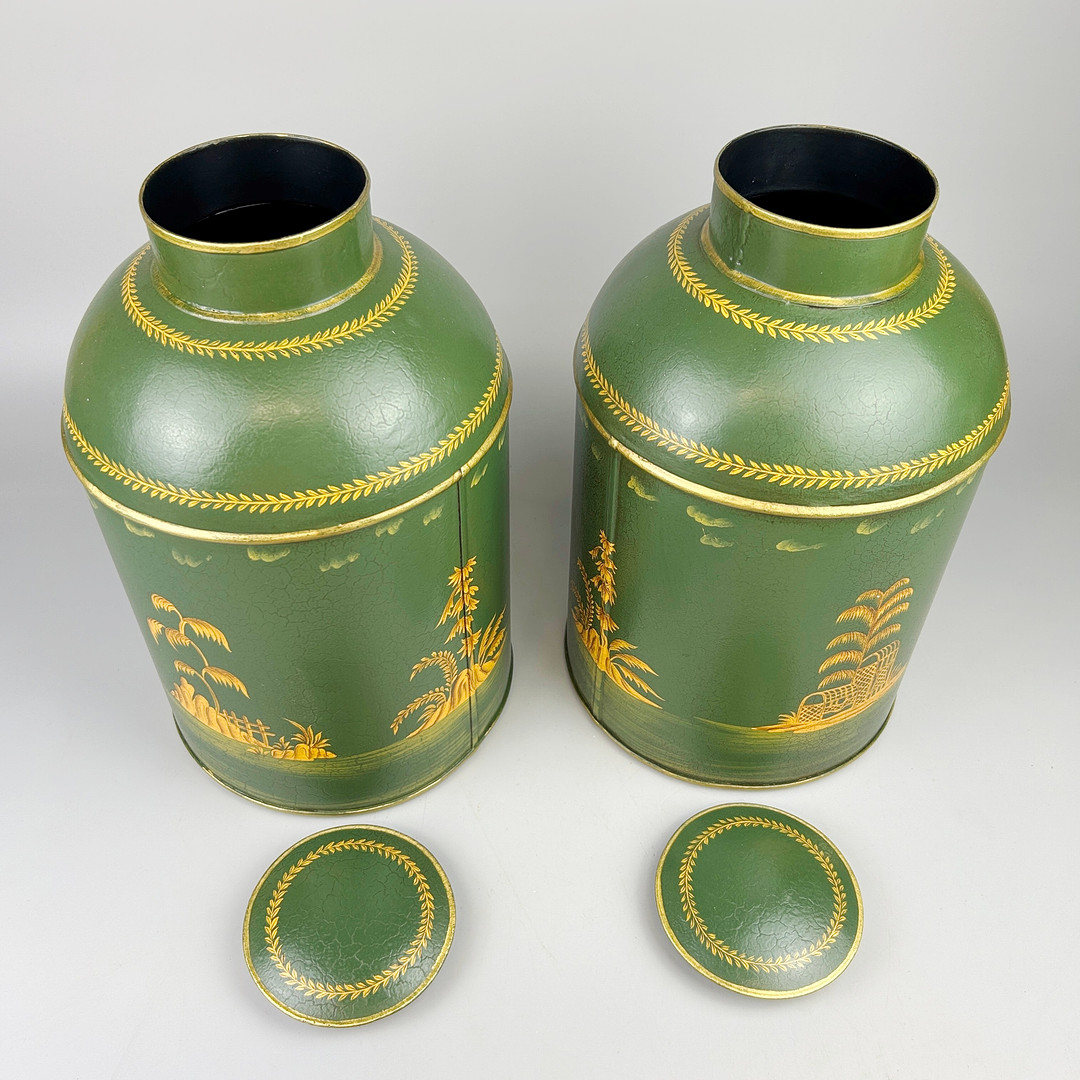 TOLEWARE TEA CADDIES.