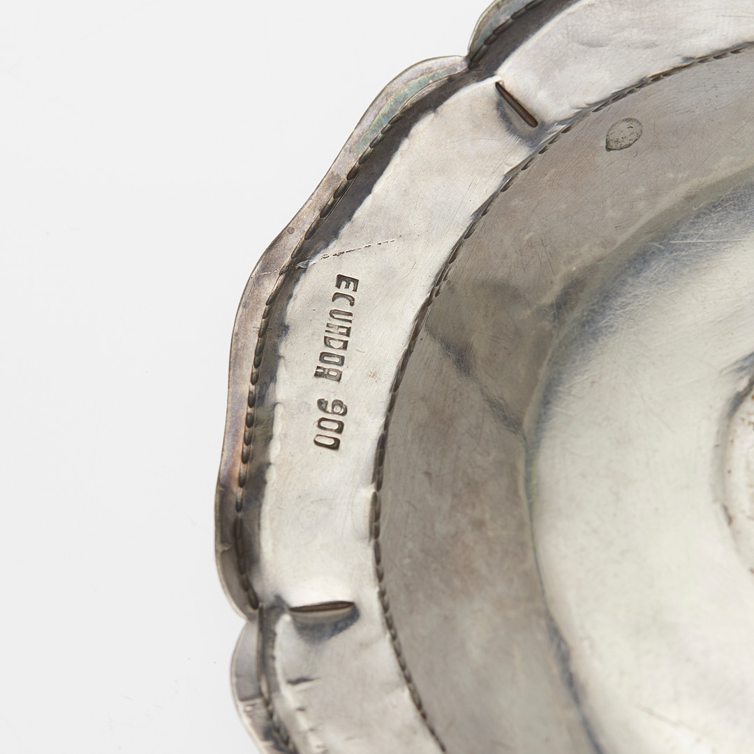 Set Münz-Aschenbecher, 900er Silber / Silber, 1. Hälfte 20. Jahrhundert, Ecuador. (3).