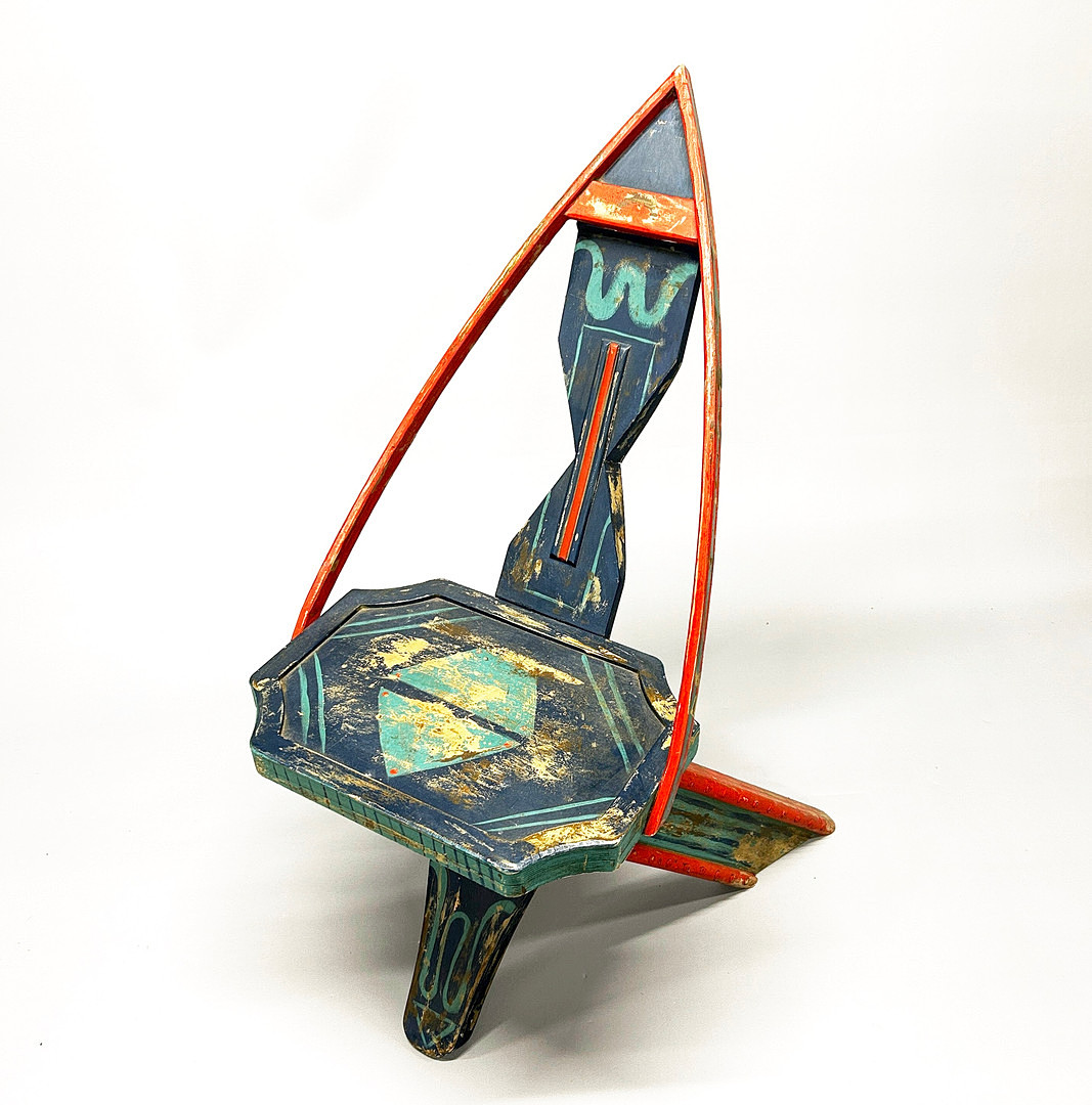 INDIAN HARDWOOD BOAT CHAIR.