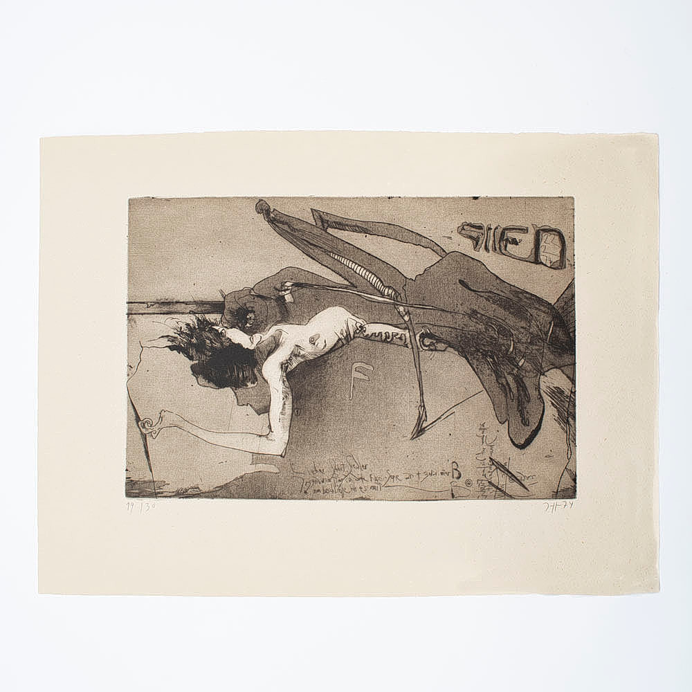HORST JANSSEN. RADIERUNG, OHNE TITEL (FOLGE: DER ALP - VARIATIONEN ZU HEINRICH FÜSSLI), 19/30, 1974, SIGNIERT.