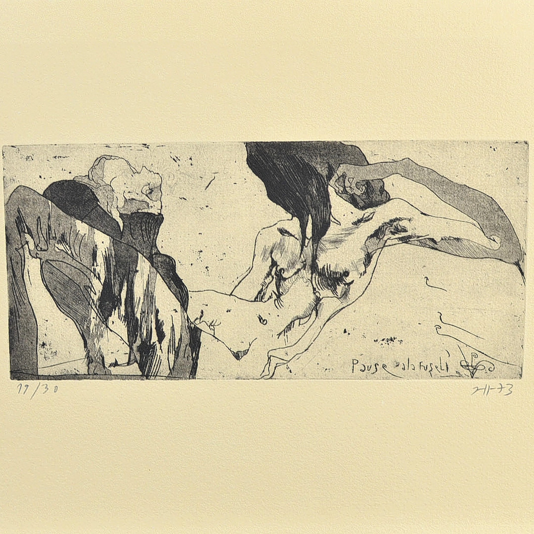 HORST JANSSEN. "PAUSE A LA FUSELI", KALTNADELRADIERUNG, 1974, 19. VON 30 EXEMPLAREN (HANDSIGNIERT, DATIERT UND NUMMERIERT).