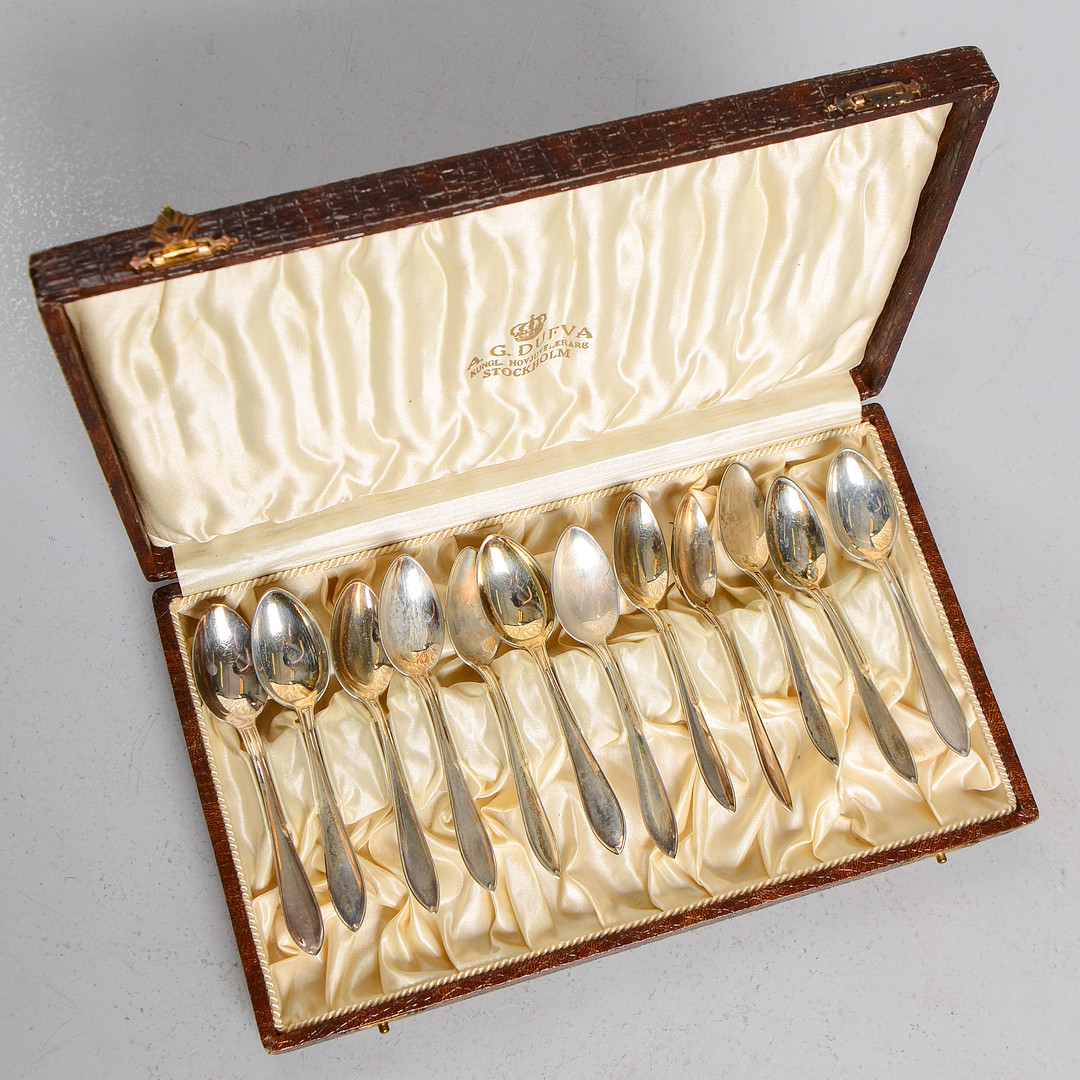 KAFFESKEDAR, 12 st, silver, Dufva A G, 1928.