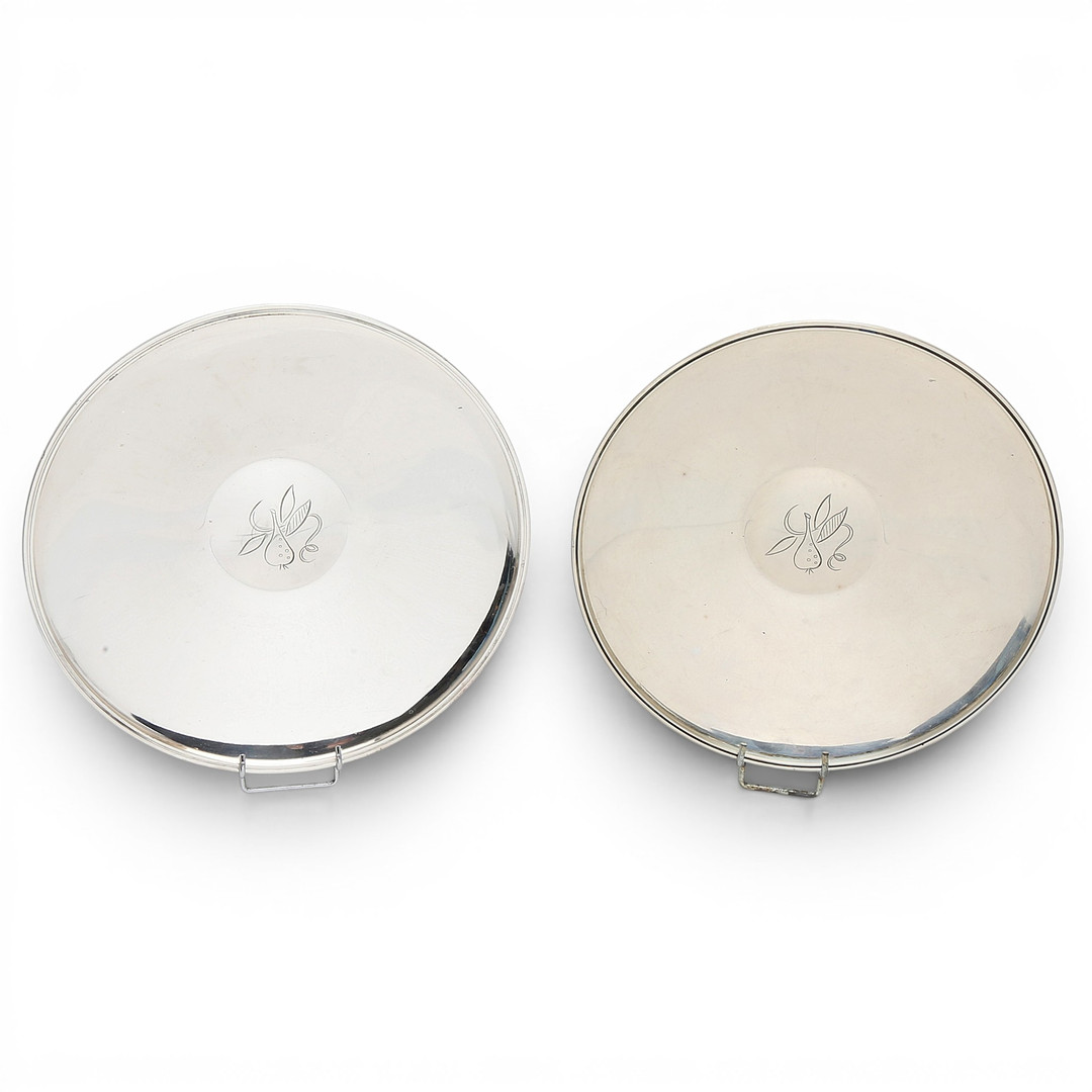 Pair of Barcelona silver centrepieces, circa 1960.