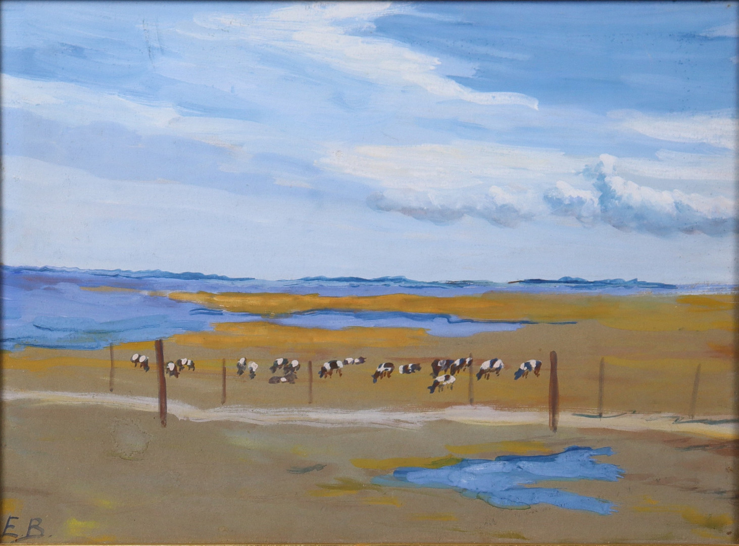 ELISABETH BÜCHSEL (1867 - 1957). akvarell, motiv från Hiddensee.