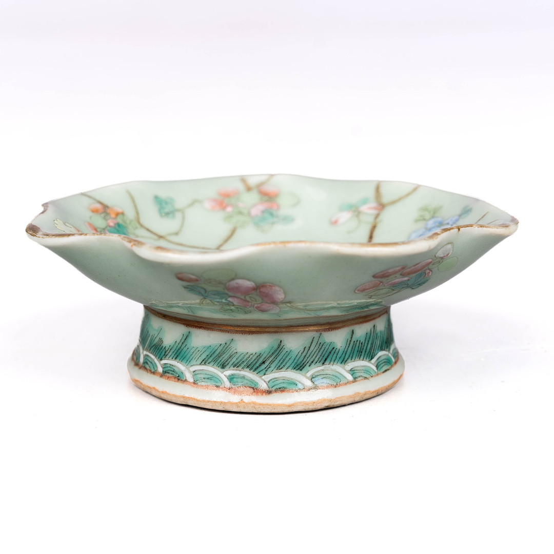 SKÅL på fot, Porslin, Celadon, 1800/1900-tal.