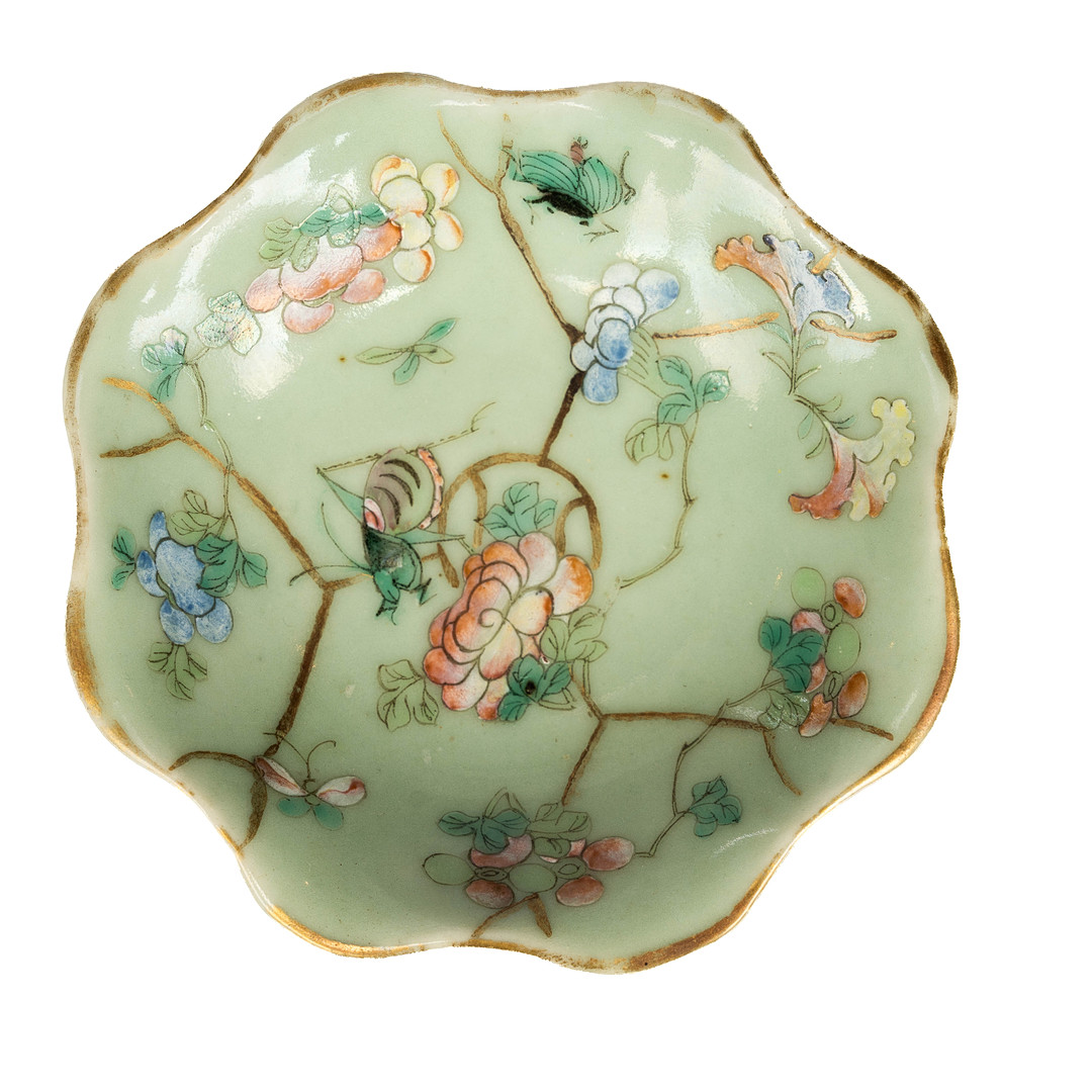 SKÅL på fot, Porslin, Celadon, 1800/1900-tal.
