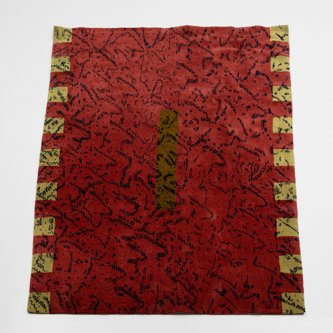 MARIA LÖW. Matta, "Tornér I", tuftad ull, etikettmärkt, 1990-tal. Ca 250x187 cm.