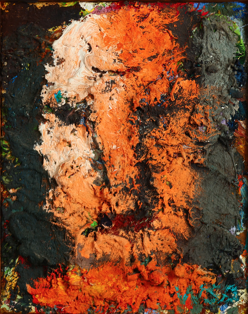 WILLIAM SKOTTE OLSEN (1945-2005). Komposition med ansigt, mixed media på plade, signeret og dateret 1981/82.