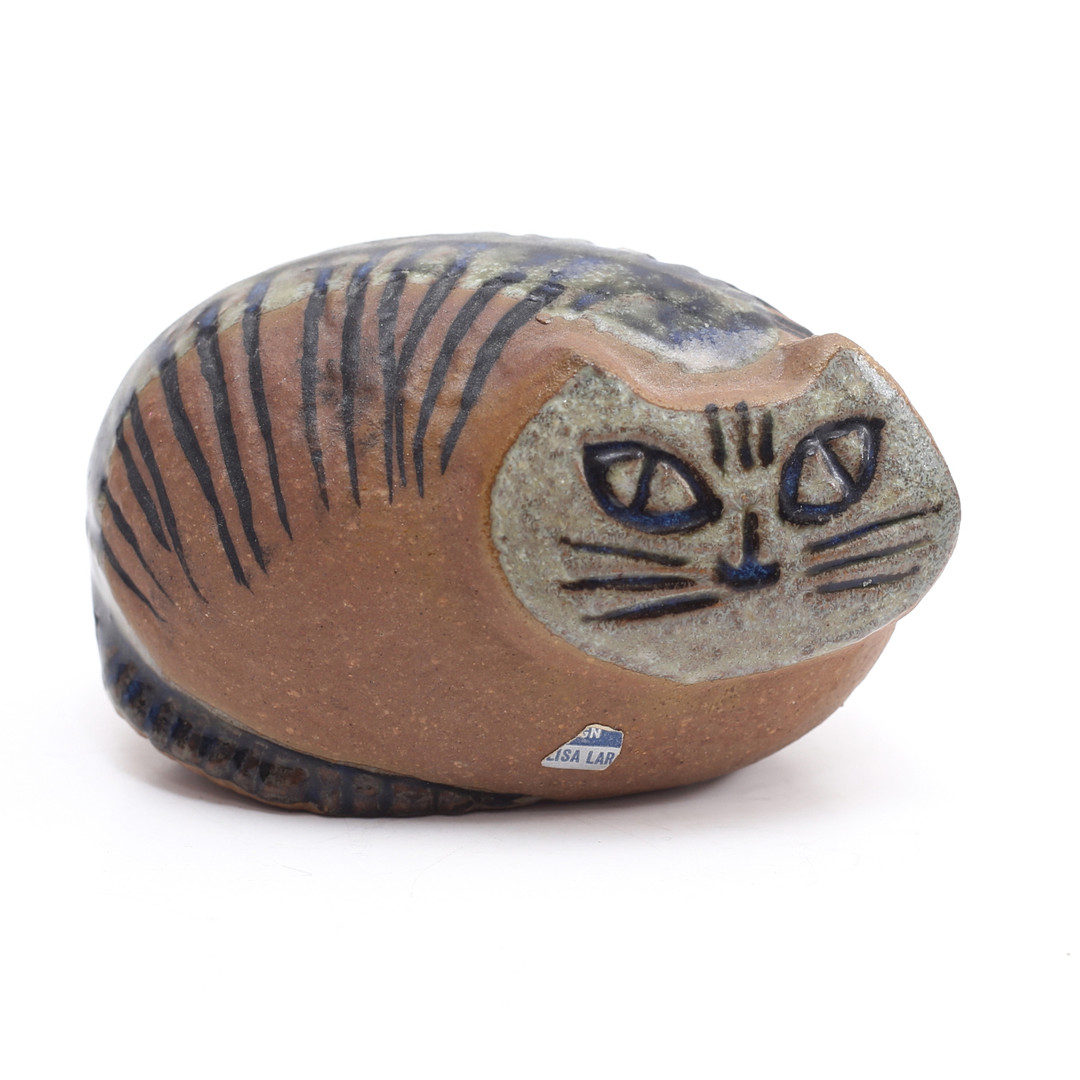 LISA LARSON. Stengods, figurin, "Katt", Gustavsberg.