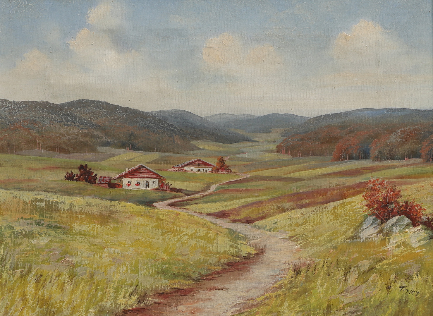 OIDENTIFIERAD KONSTNÄR. Olja på duk, fjällandskap, signerad.