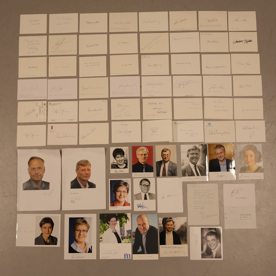 SAMLING AUTOGRAFER, SVENSKA POLITIKER.