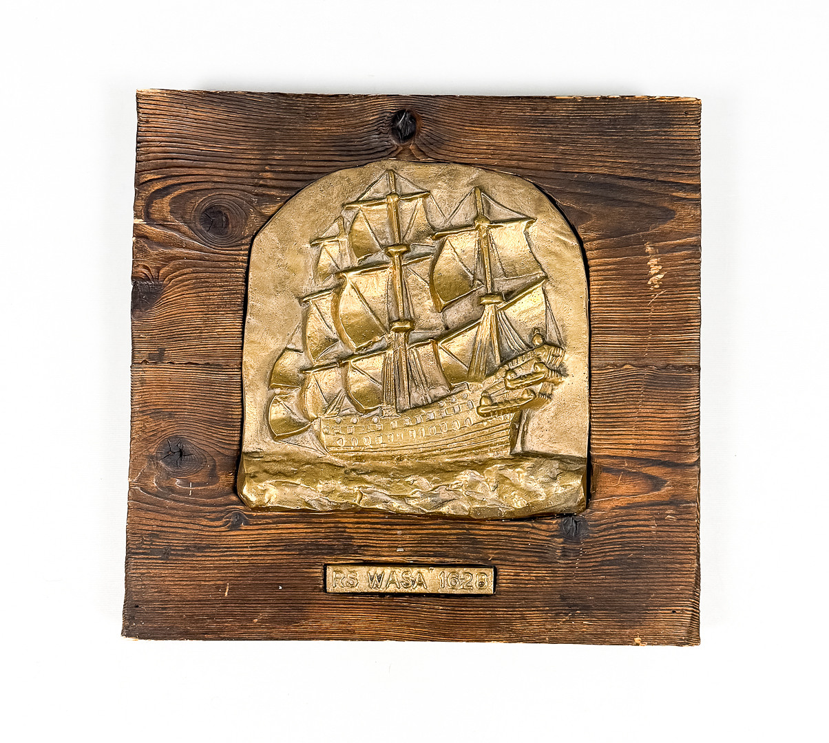 VÄGGRELIEF, Brons och ek, RS WASA 1628.