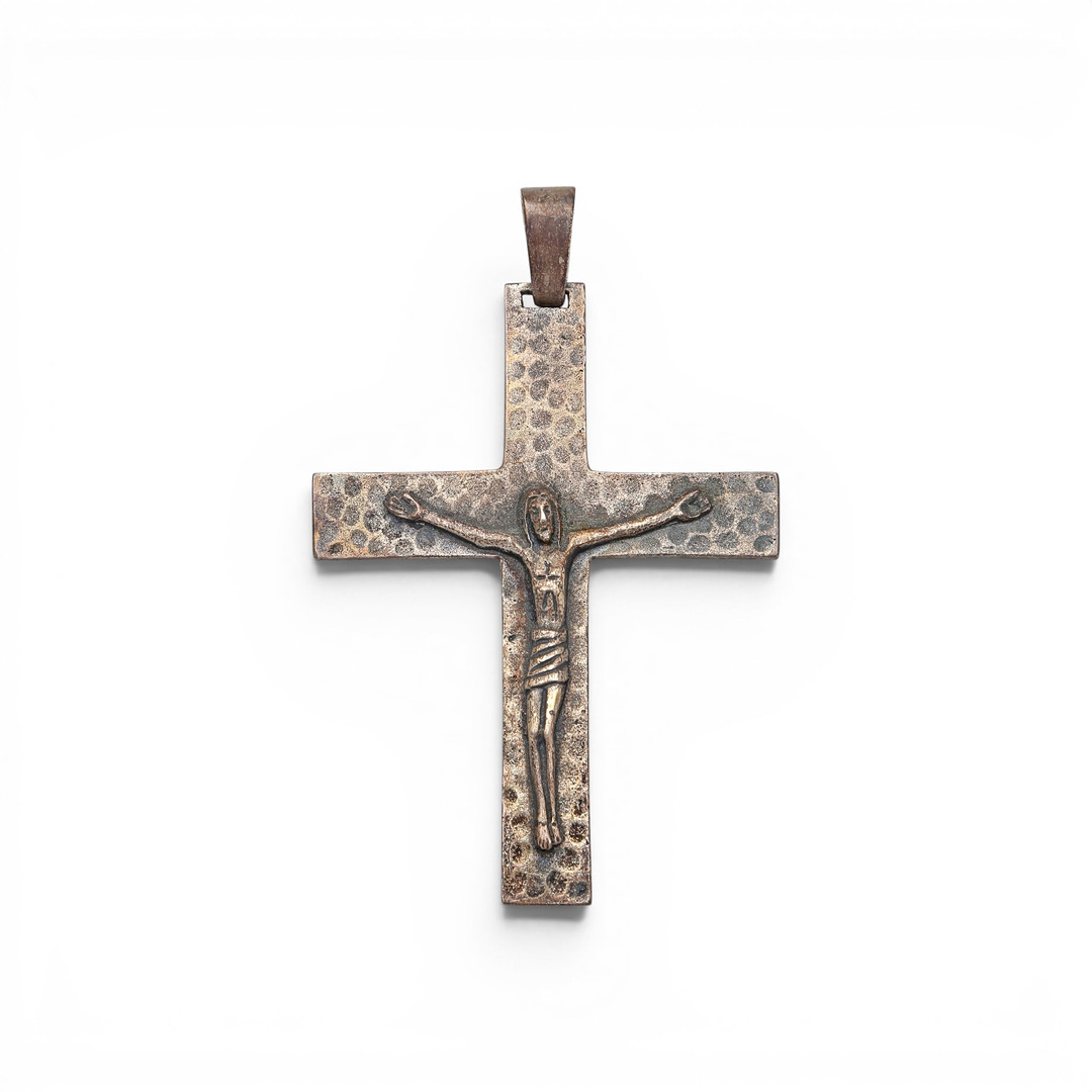 Silver pendant cross by Sunyer, circa 1960.