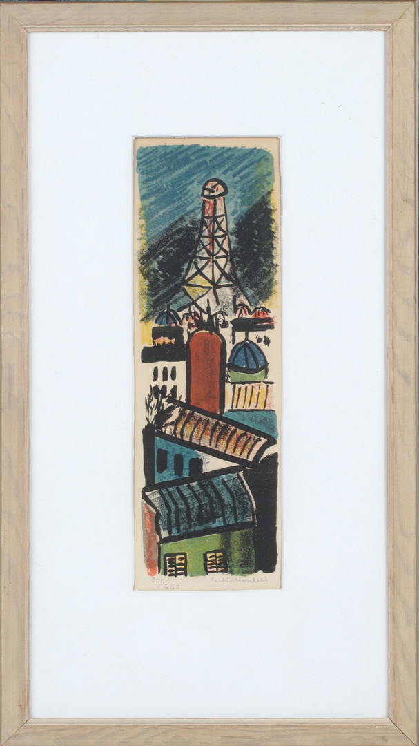 ESKIL NORDELL. "Paris", färglitografi, signerad och numrerad 201/260.