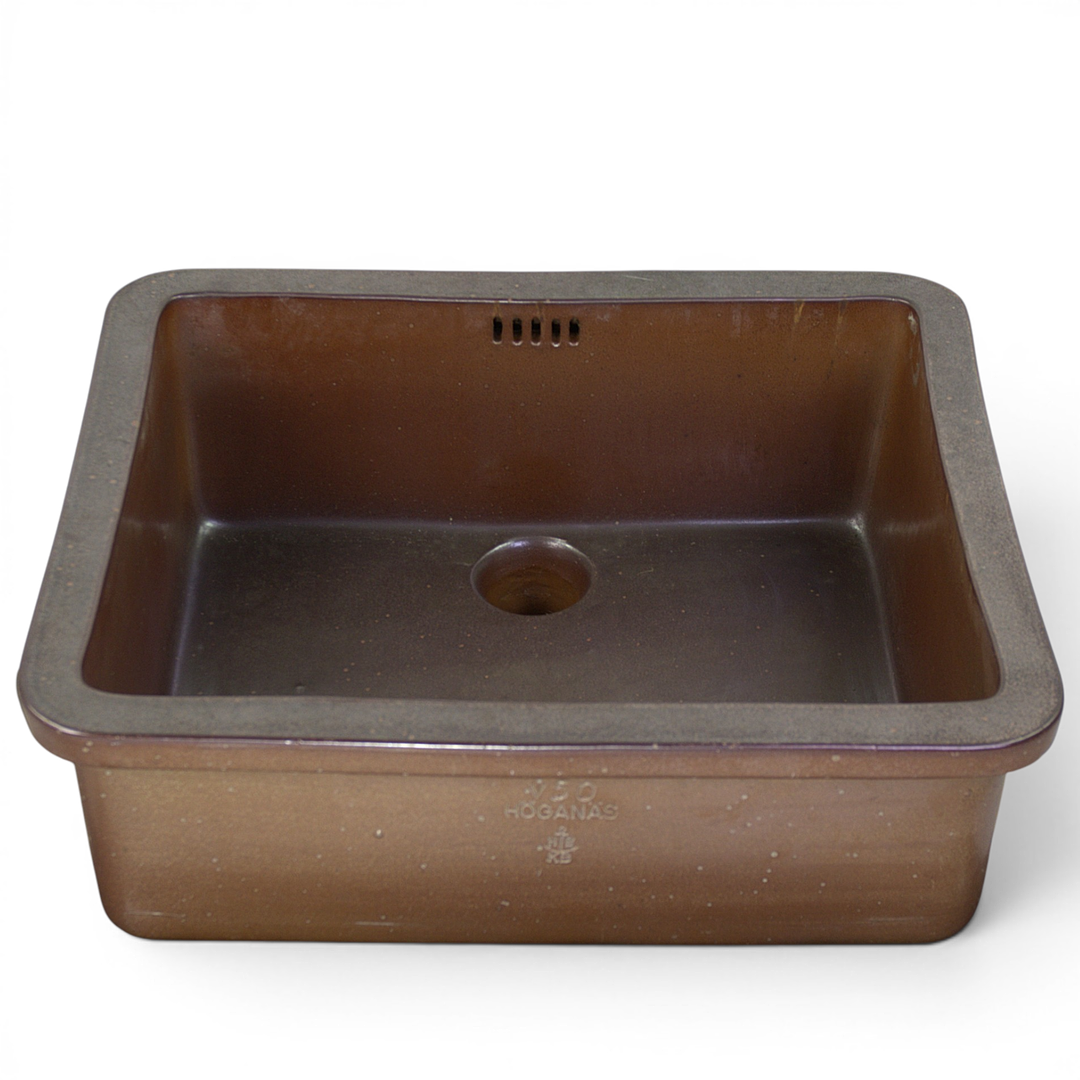 VASK, ”V50”, saltglaserat stengods, Höganäs Bolaget, 1900-talets första hälft.
