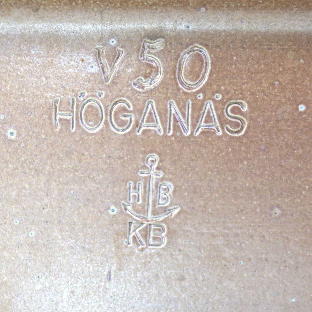 VASK, ”V50”, saltglaserat stengods, Höganäs Bolaget, 1900-talets första hälft.