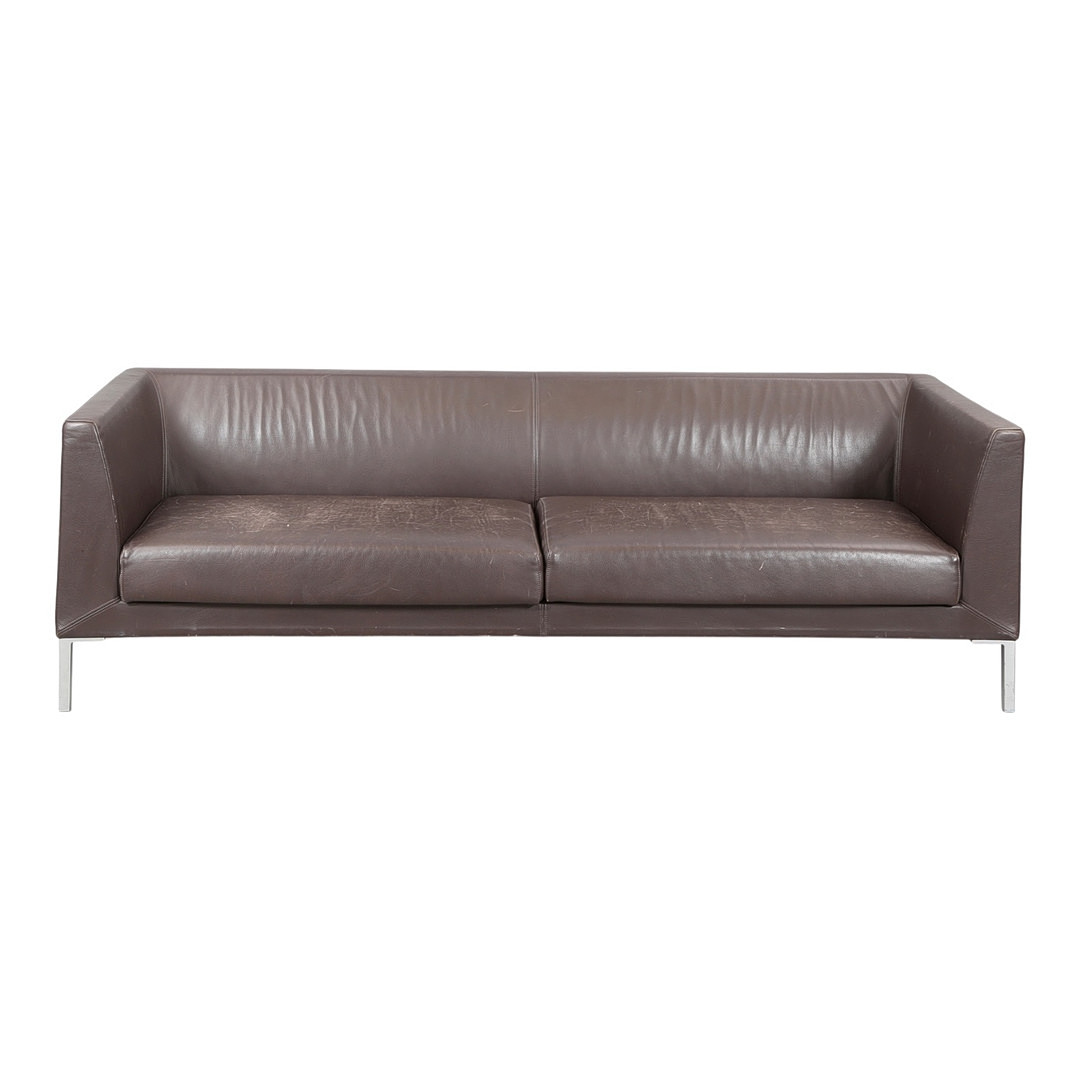 PETER HIORT-LORENZEN & JOHANNES FOERSOM. Paustian. Tre-personers sofa, brunt læder.