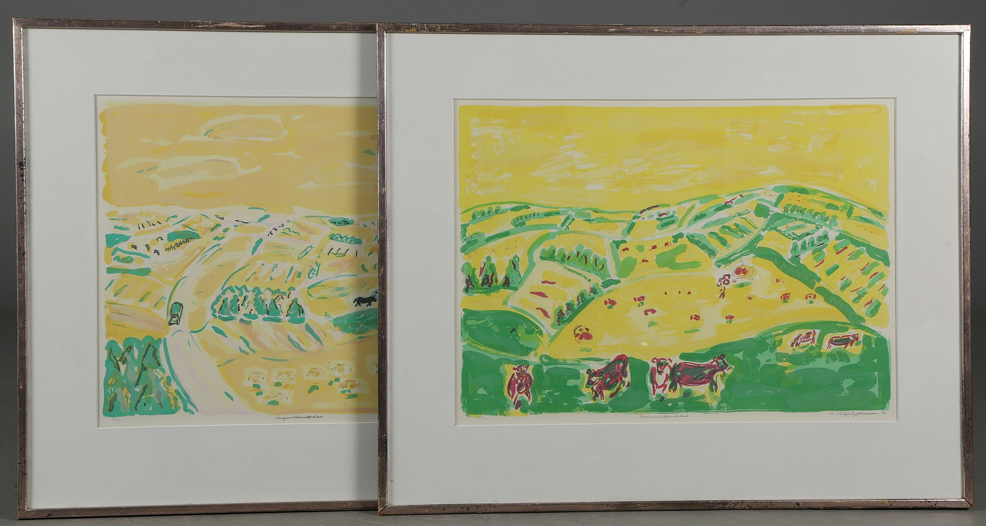 HANS VOIGT STEFFENSEN (F. 1941). To landskaber, litografier (2) Beskrivelse.