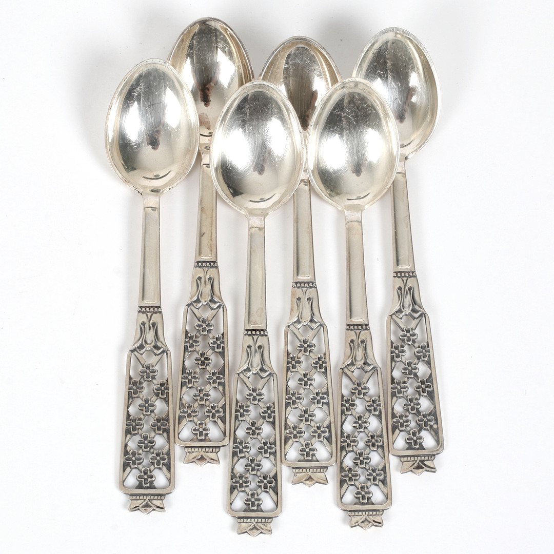 KAFFESKEDAR, 6 st. silver, Princess, Ceson, Göteborg. 1973.