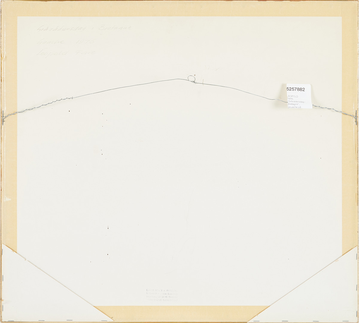 LEOPOLD FARE. "Gråvädersdag i Bretagne", gouache på papper, 1977, signerad.