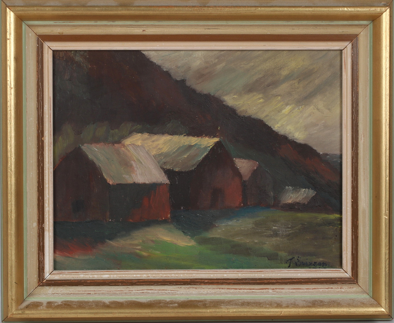 OIDENTIFIERAD KONSTNÄR. Lador, olja på duk, signerad T. Erixzon, daterad 1949.