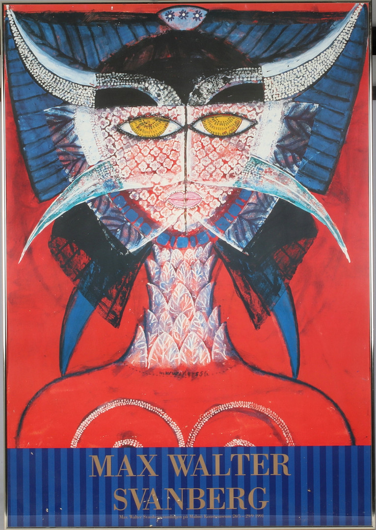 MAX WALTER SVANBERG. Utställningsaffisch, Malmö Konstmuseum 1991.