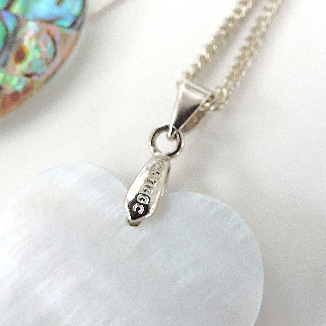 925 STERLING SILVER PAUA SHELL NECKLACE AND EARRINGS 'NEW'.