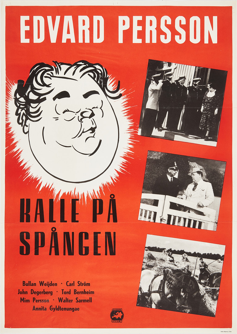 FILMAFFISCHER 2 stycken, Kalle på Spången och En sjöman till häst med Edvard Persson.
